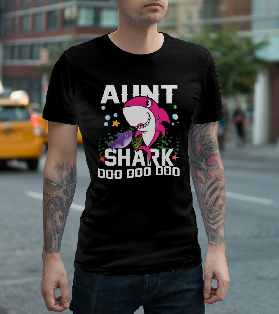 Aunt Shark Doo Doo Doo Halloween Christmas T-Shirt
