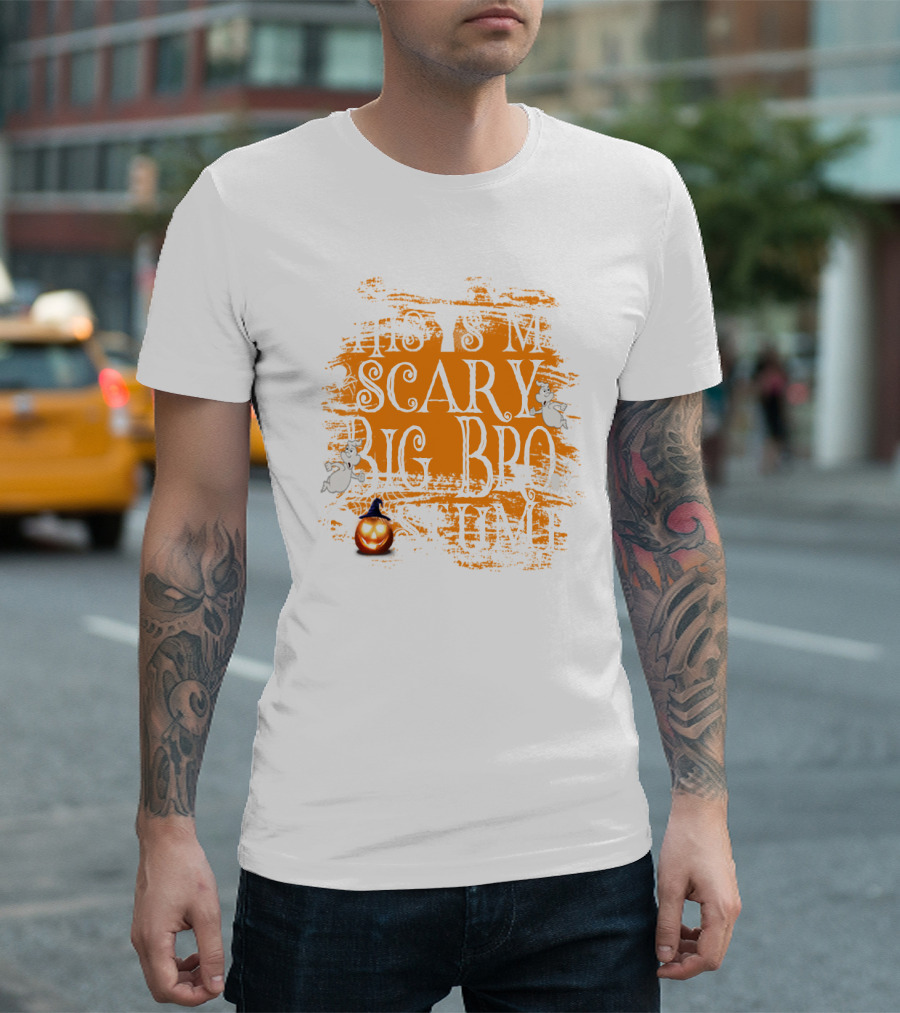 This Is My Scary Big Bro Costume Ghost Pumpkin Orange T-Shirt
