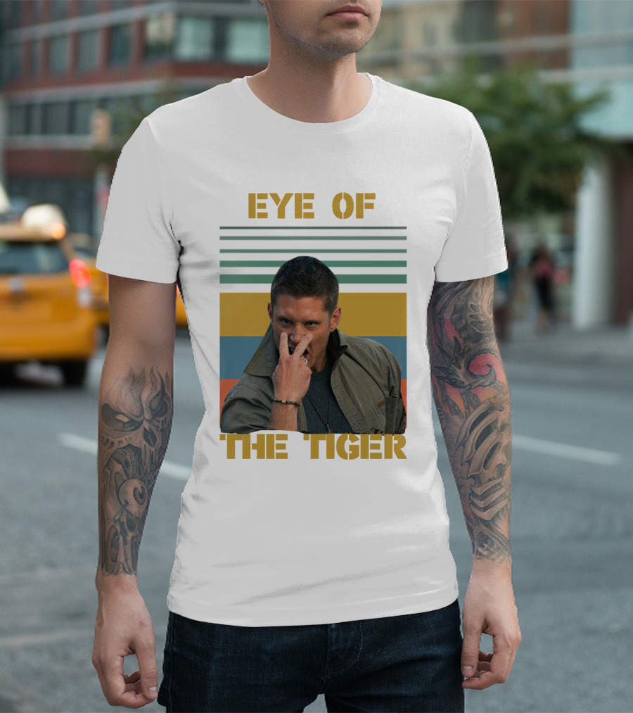 Eye of the Tiger Vintage Style Retro Stripes T-Shirt