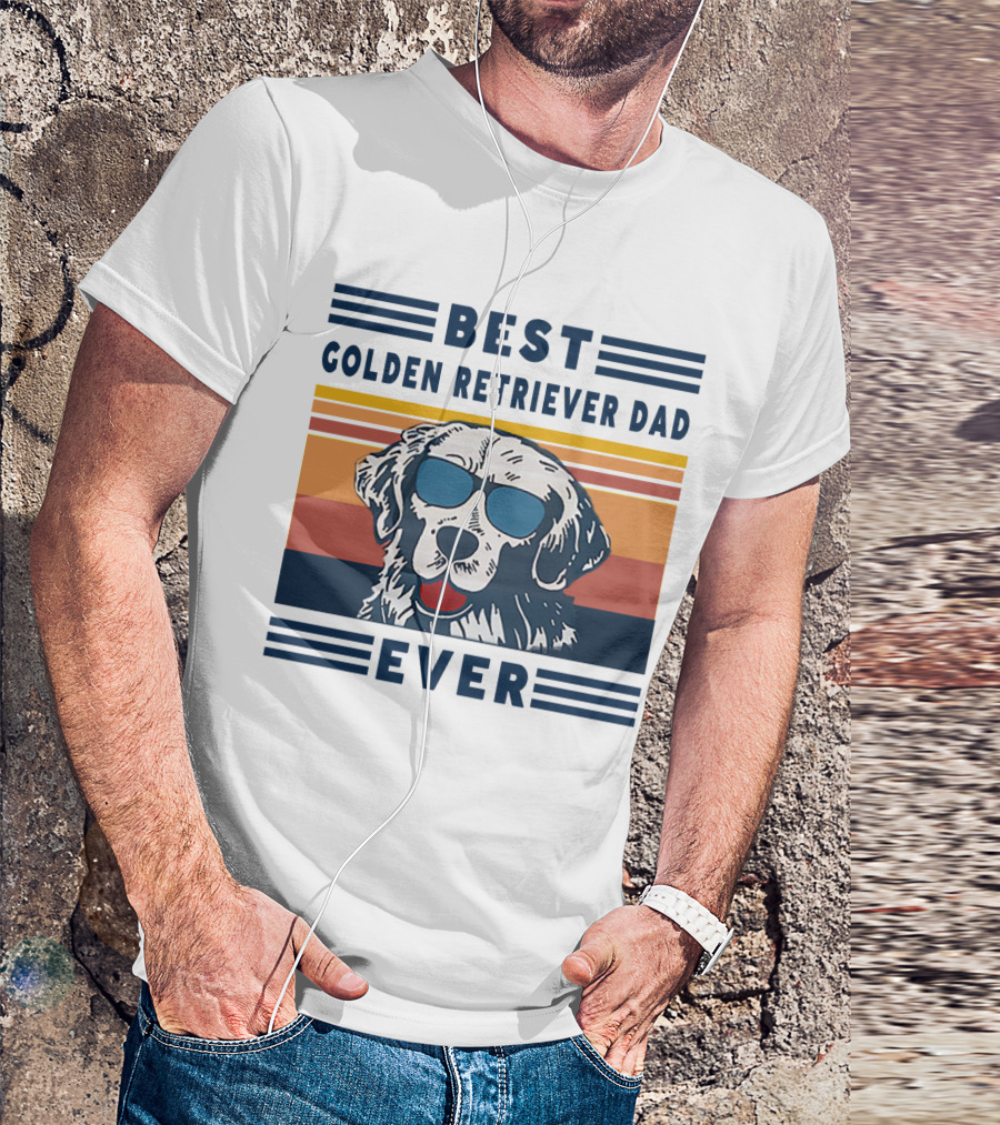 Best Golden Retriever Dad Ever Sunglasses T-Shirt
