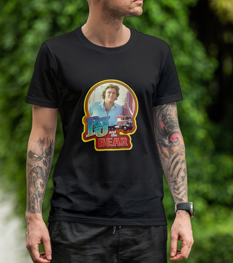 BJ And The Bear Television Show Vintage Style Image With Semi Truck T-Shirt