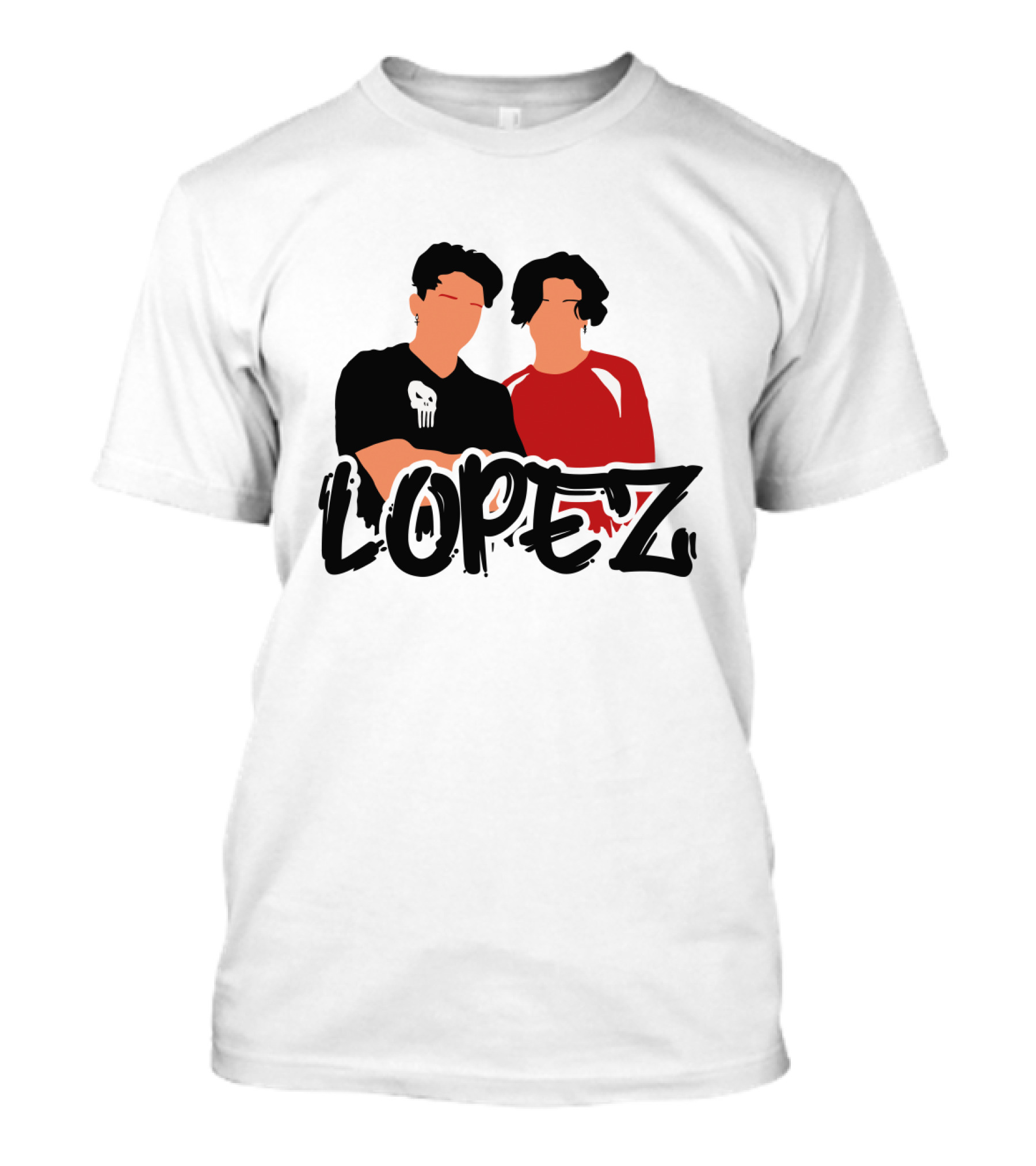 LOPEZ Punisher Skull Duo T-Shirt
