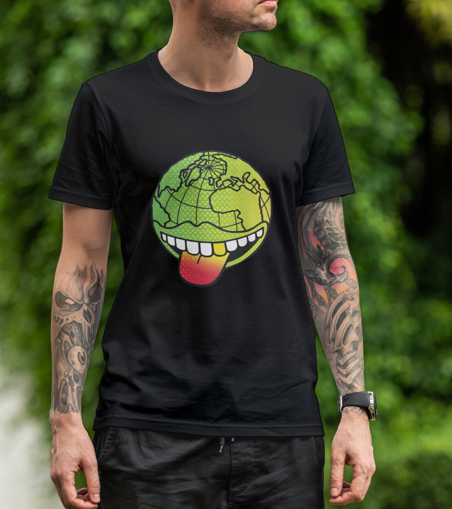 Earthgang Tongue Out Earth Globe T-Shirt
