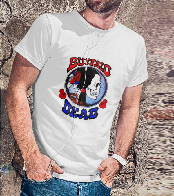 Buffalo Dead 1992 Skull With Roses T-Shirt