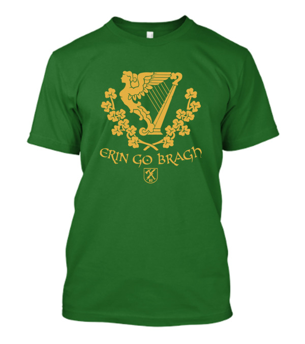 Erin Go Bragh Irish Harp And Shamrock Emblem T-Shirt