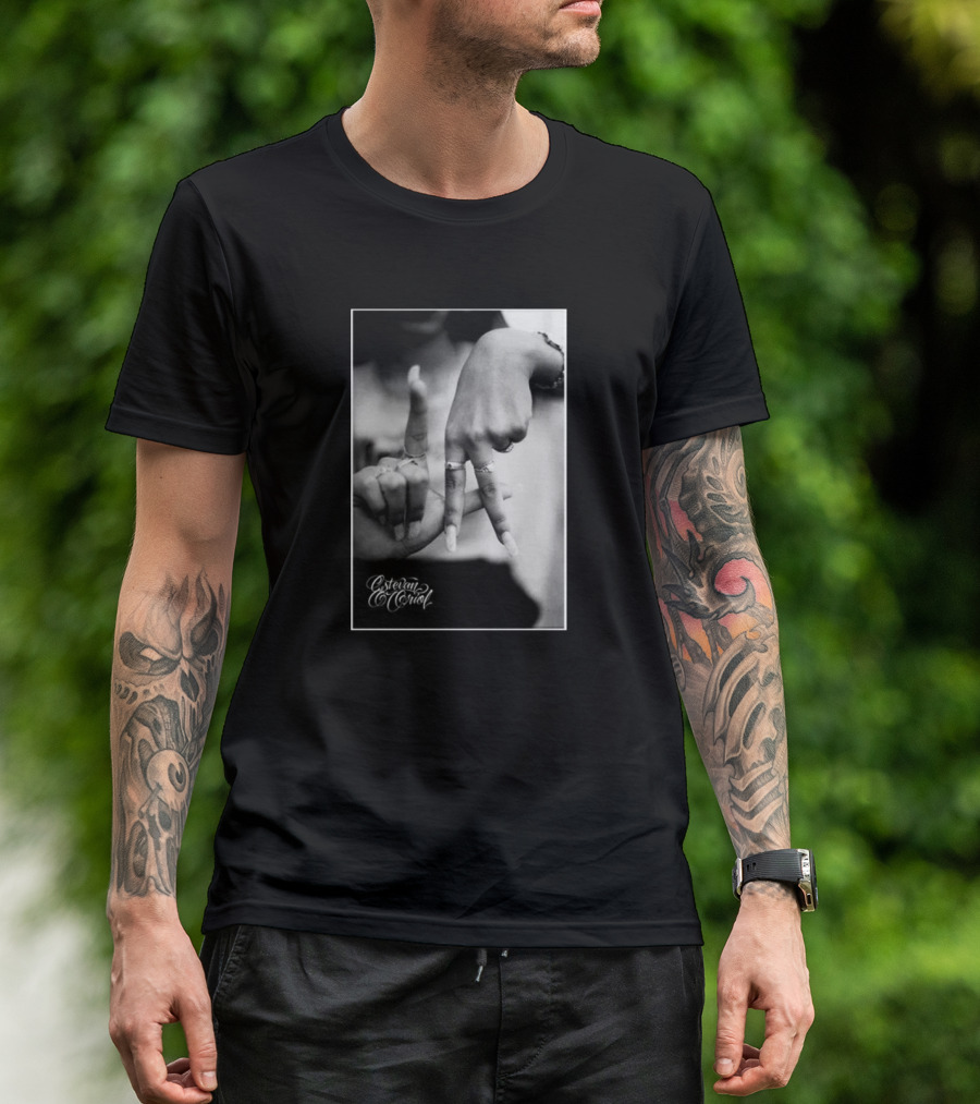 Esteban Oriol LA Fingers Gesture Black And White Photography T-Shirt