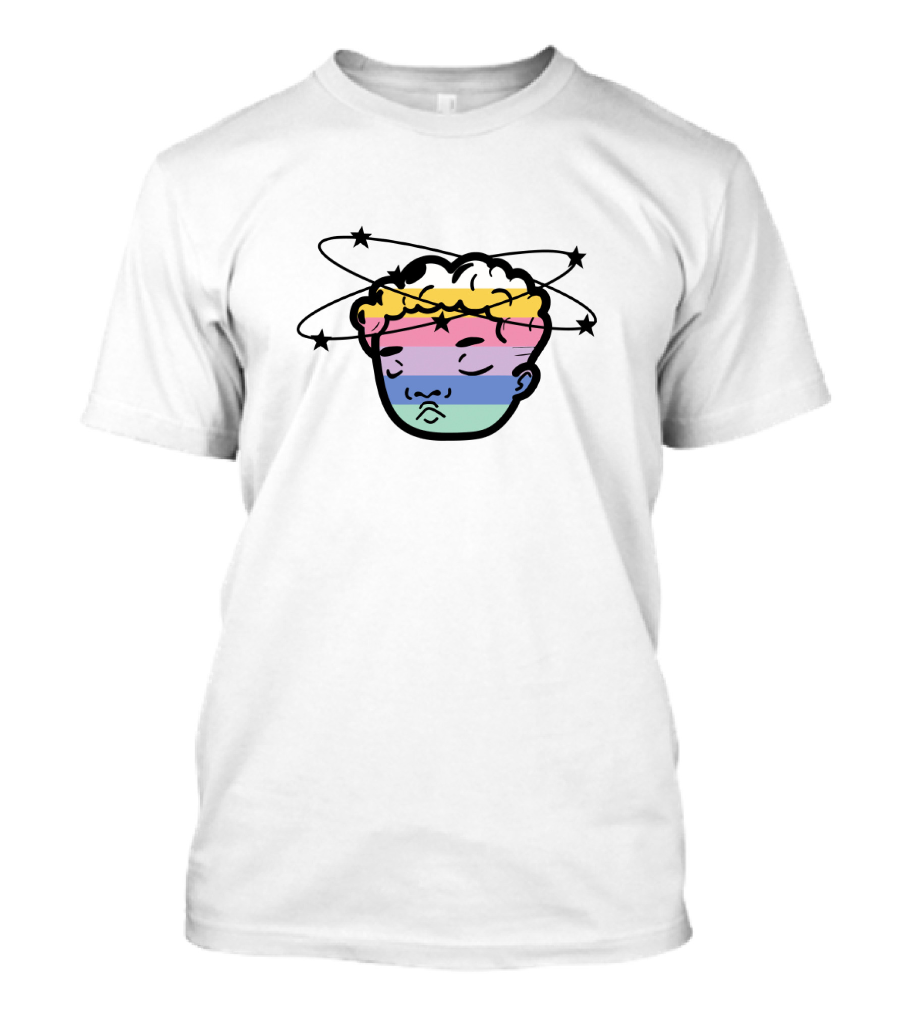 Tobi Lou Merch Rainbow Head With Stars Orbiting T-Shirt