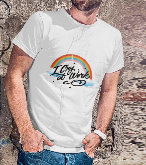 I Cry At Work Rainbow Stars T-Shirt
