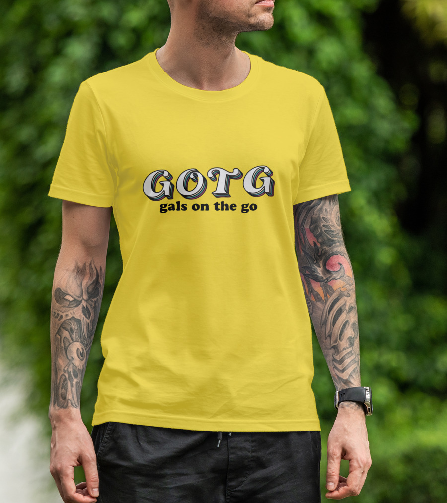 GOTG Gals On The Go Yellow Bold Text Merchandise T-Shirt