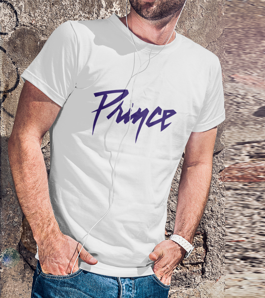 Prince Logo Vintage Style Purple Text T-Shirt