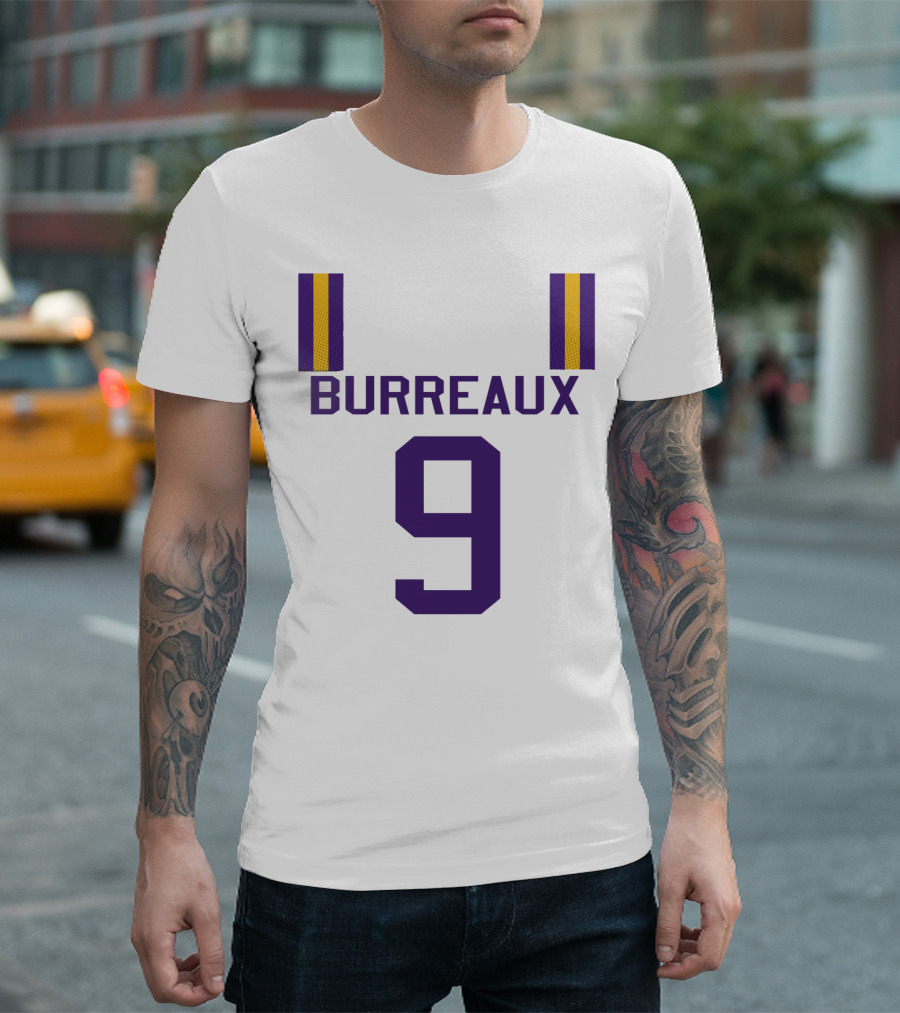 Burreaux 9 Purple and Gold Jersey T-Shirt