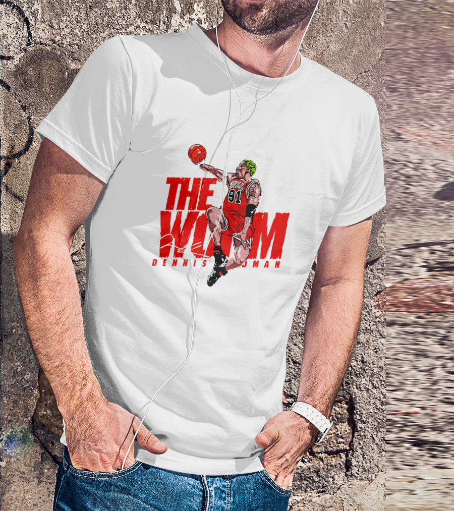Dennis Rodman The Worm Chicago Bulls 91 Basketball T-Shirt