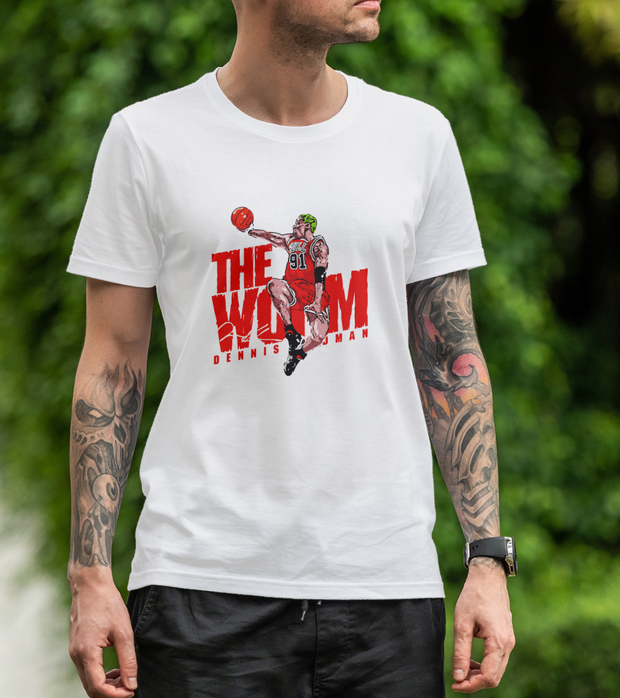 Dennis Rodman The Worm Chicago Bulls 91 Basketball T-Shirt