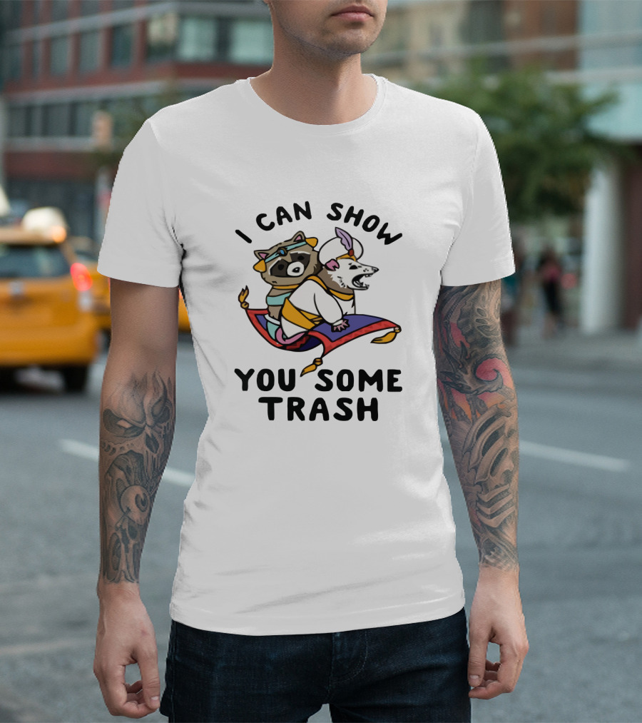 I Can Show You Some Trash Flying Carpet Raccoon and Opossum T-Shirt