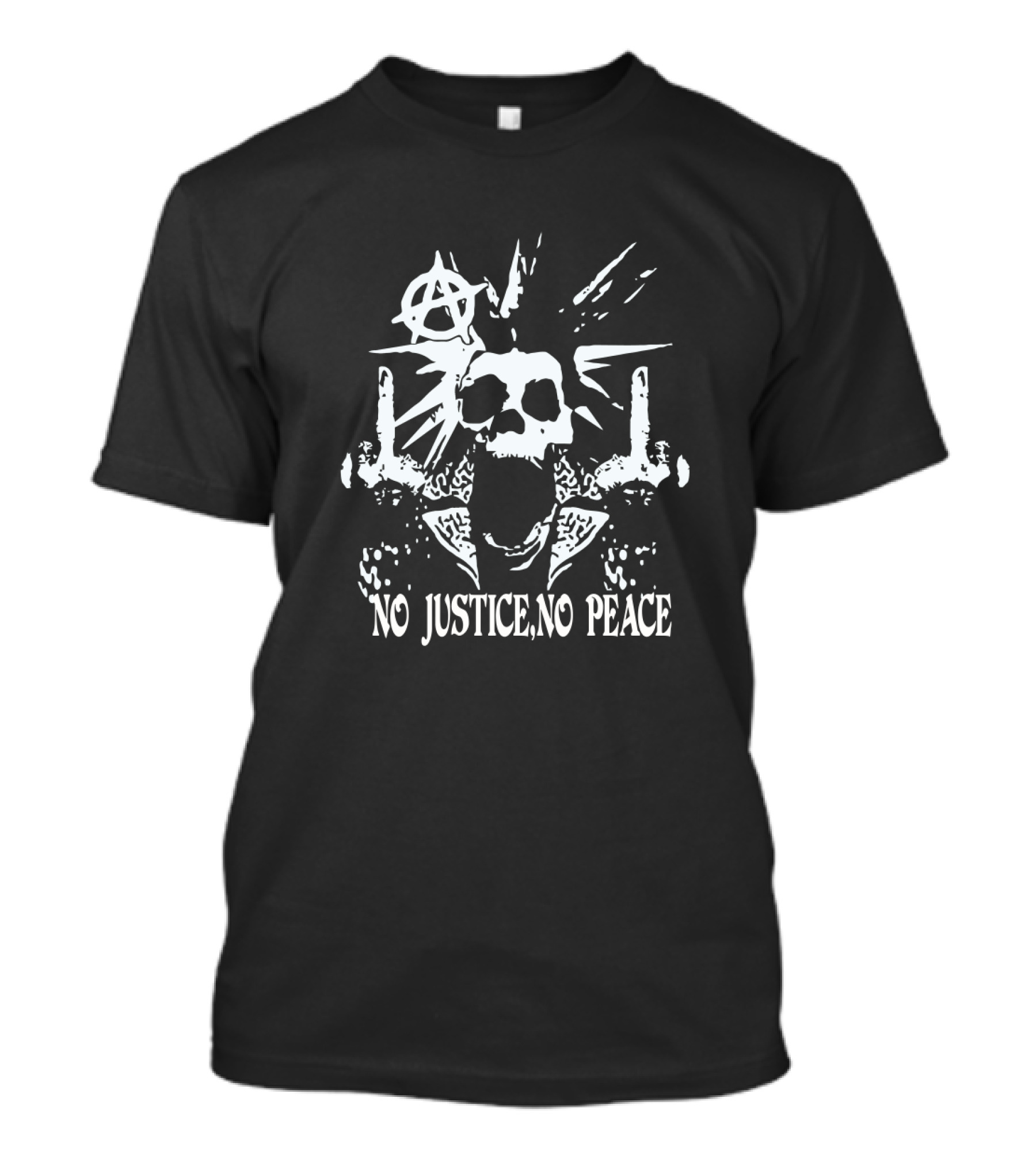 No Justice No Peace Anarchy Skull Punk T-Shirt