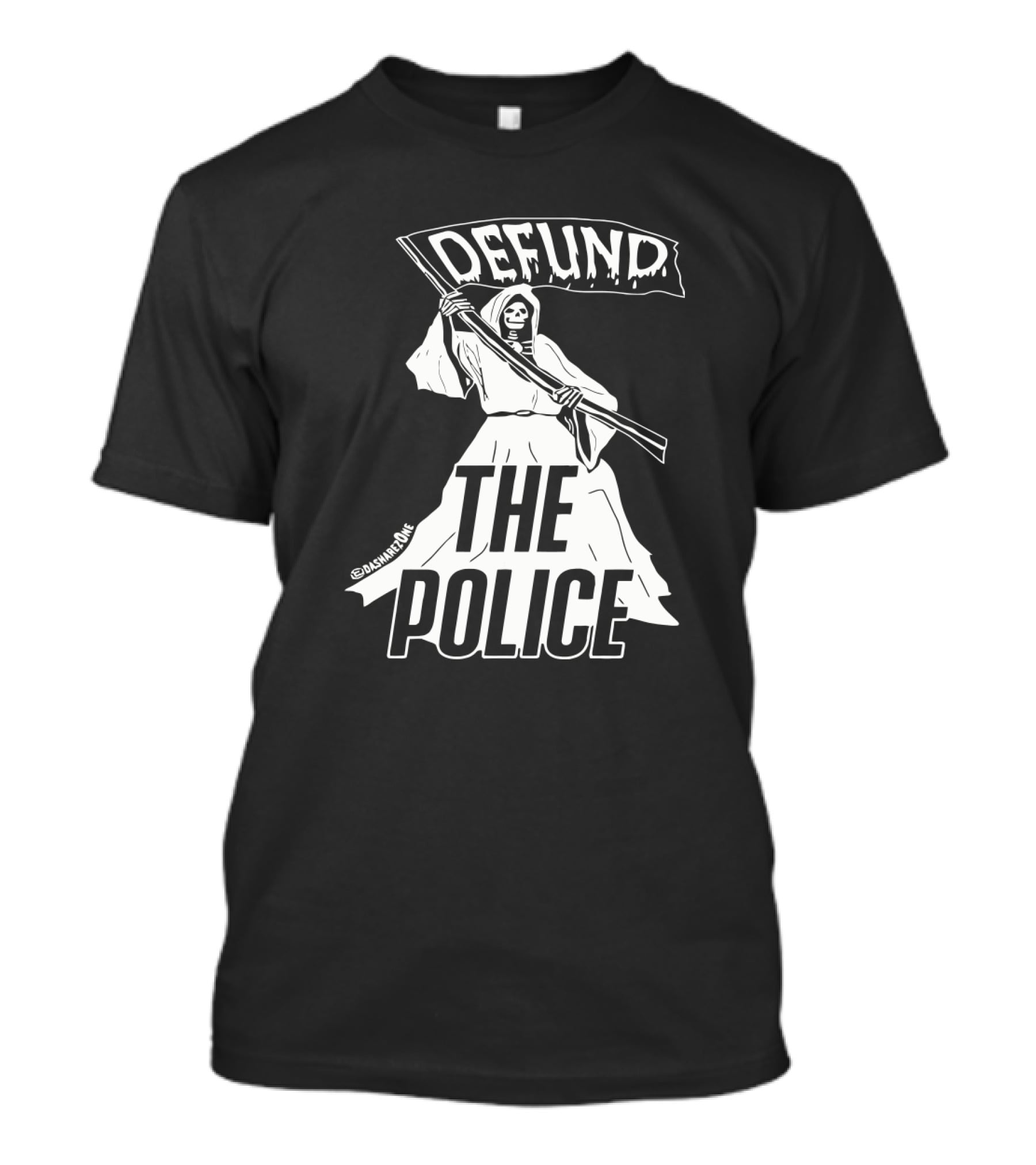DEFUND THE POLICE Grim Reaper @tatunroe T-Shirt