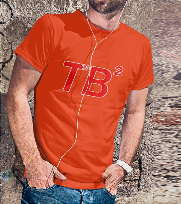 TB² TB12 Red And White Icon On Orange Background T-Shirt