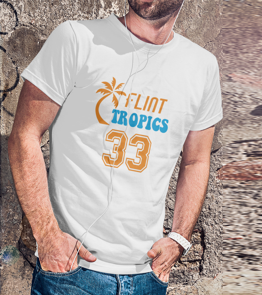 Flint Tropics 33 Basketball Palm Tree T-Shirt