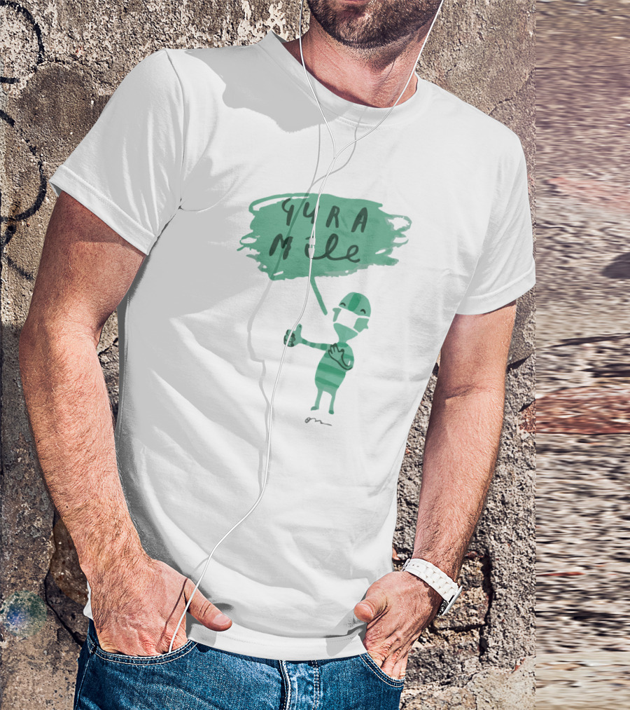 Gura Míle Green Cartoon Figure Thumbs Up T-Shirt