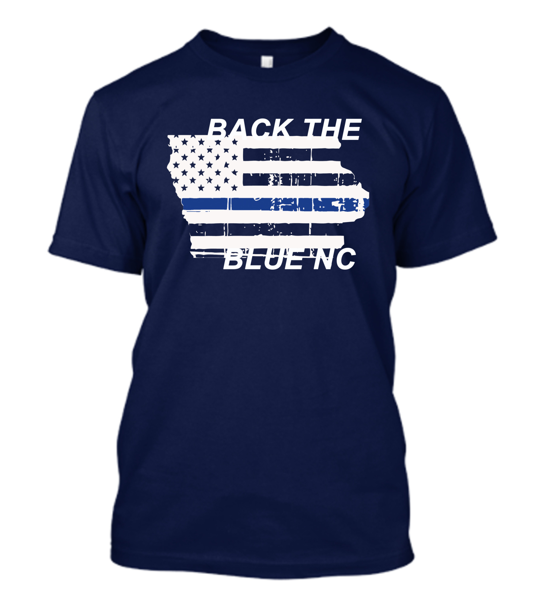 BACK THE BLUE NC American Flag T-Shirt