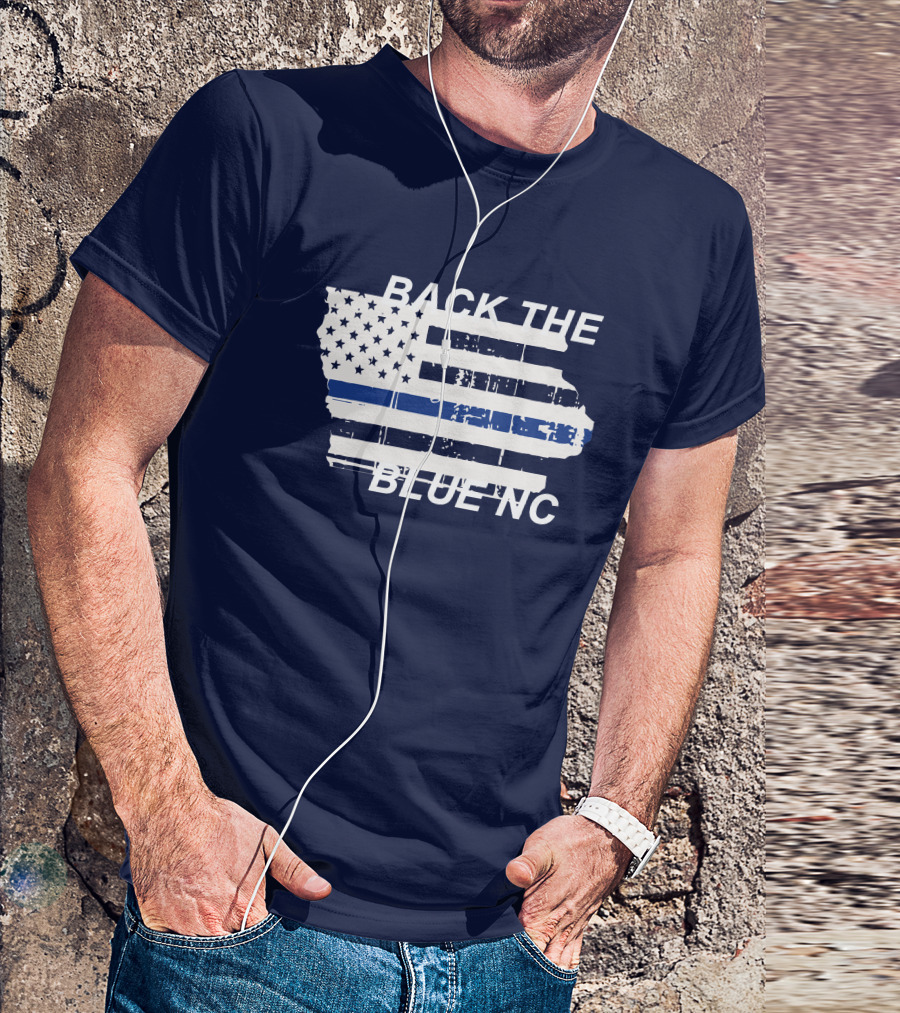BACK THE BLUE NC American Flag T-Shirt