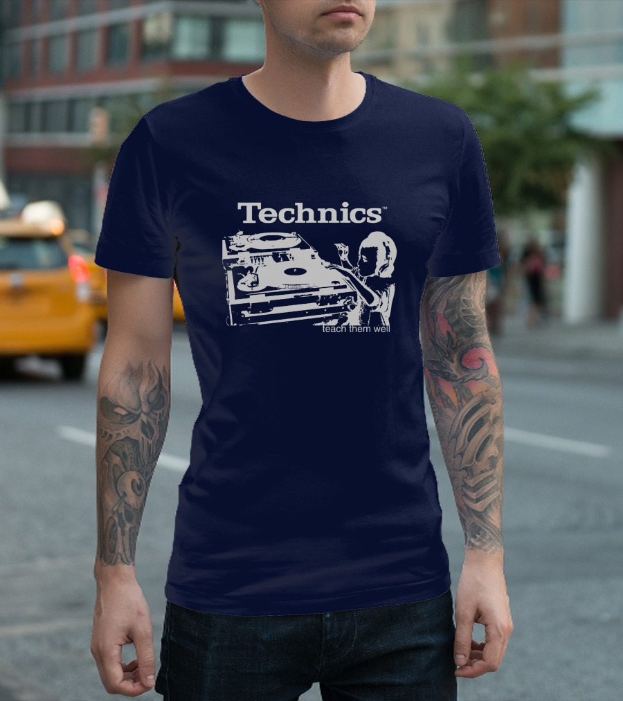 Technics Teach Them Well DJ Turntable and Child Headphones T-Shirt