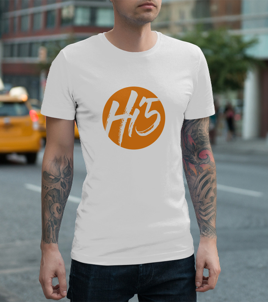 Hi5 Orange Circle Logo Merch T-Shirt