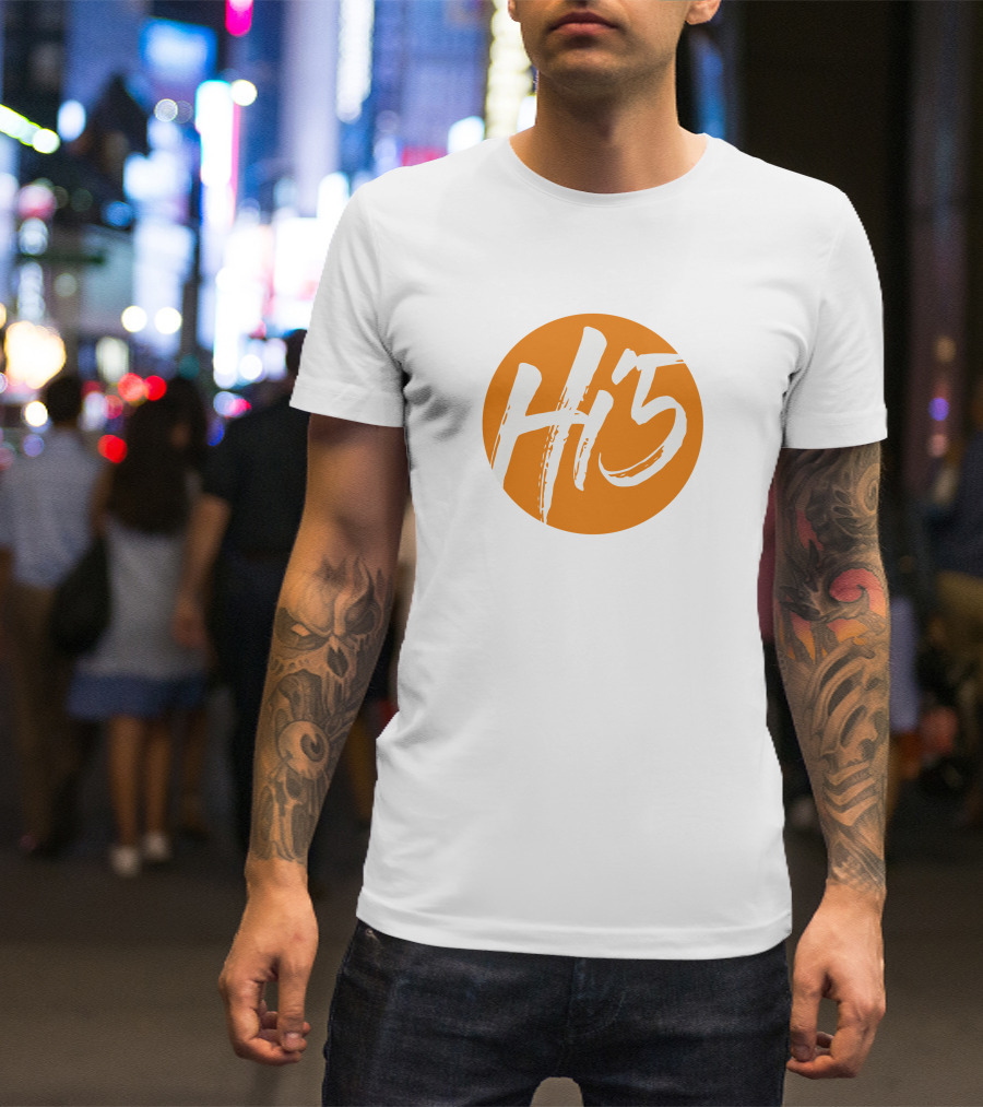 Hi5 Orange Circle Logo Merch T-Shirt
