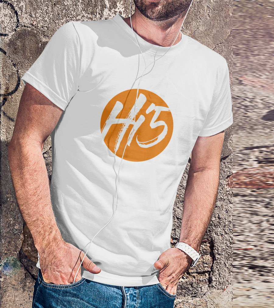 Hi5 Orange Circle Logo Merch T-Shirt