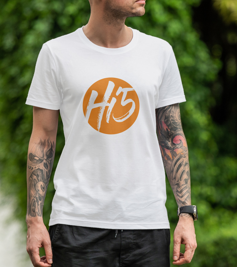 Hi5 Orange Circle Logo Merch T-Shirt