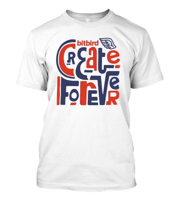 Bitbird Create Forever Wing Typography T-Shirt