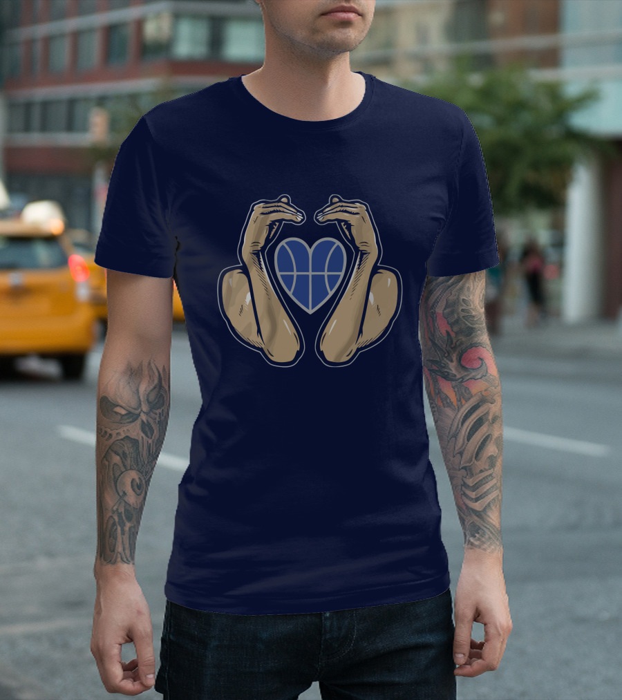 Basketball Heart with Flexed Arms T-Shirt