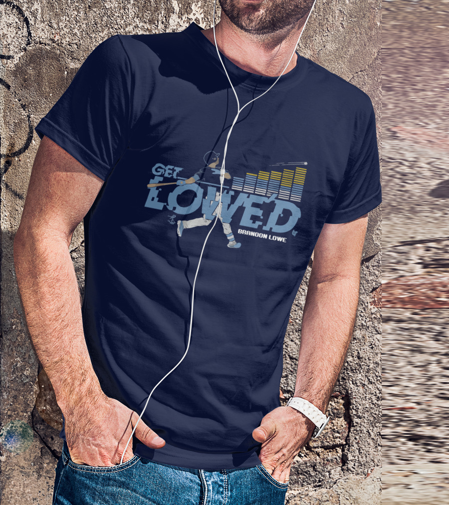 Brandon Lowe Get Lowed Baseball Swing With Rising Bar Graph T-Shirt