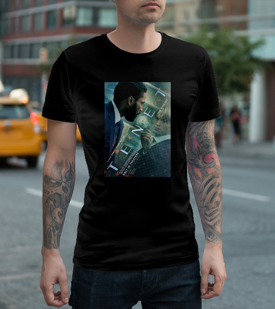 Christopher Nolan Tenet New Film Only In Theaters Time Runs Out T-Shirt