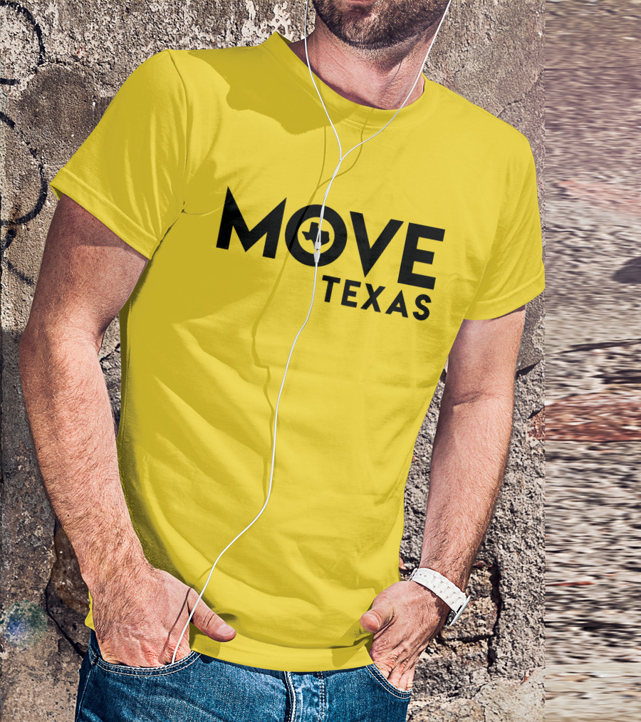 MOVE Texas Voter Engagement Logo Yellow Background T-Shirt