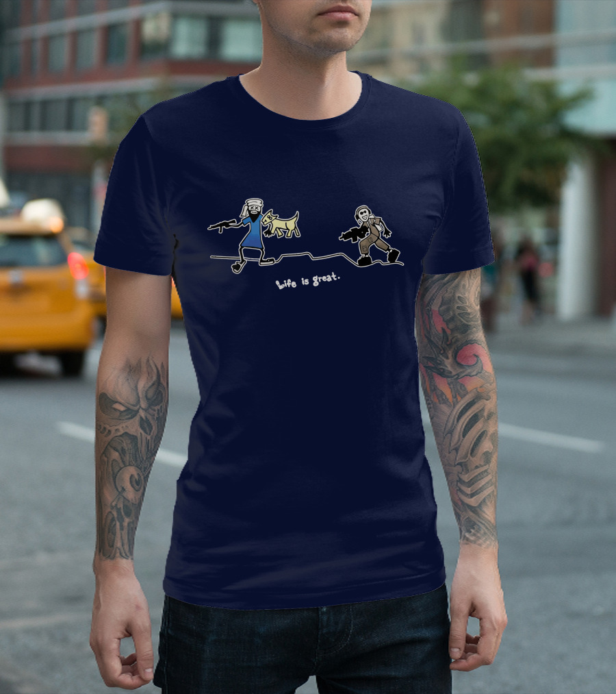 Life Is Great Stick Figure Adventure T-Shirt