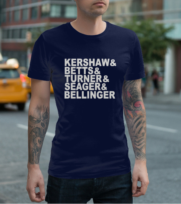 Kershaw Betts Turner Seager Bellinger Dodgers Fab Five T-Shirt