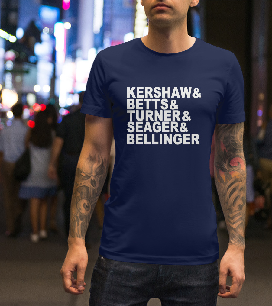 Kershaw Betts Turner Seager Bellinger Dodgers Fab Five T-Shirt