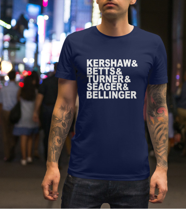 Kershaw Betts Turner Seager Bellinger Dodgers Fab Five T-Shirt