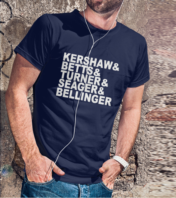Kershaw Betts Turner Seager Bellinger Dodgers Fab Five T-Shirt