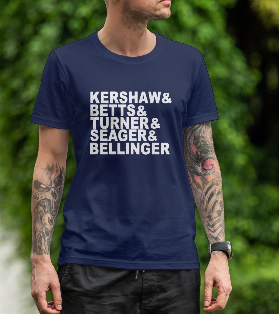 Kershaw Betts Turner Seager Bellinger Dodgers Fab Five T-Shirt