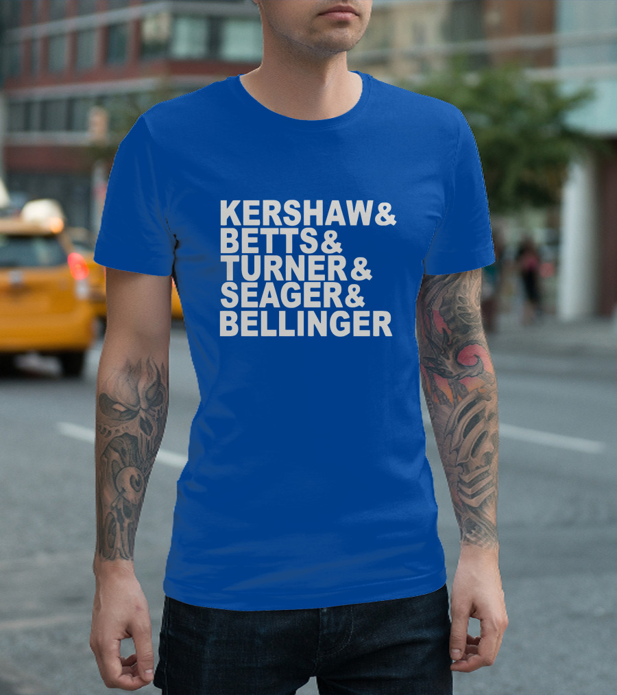 Dodgers Kershaw Betts Turner Seager Bellinger Fab Five Jesrey T-Shirt