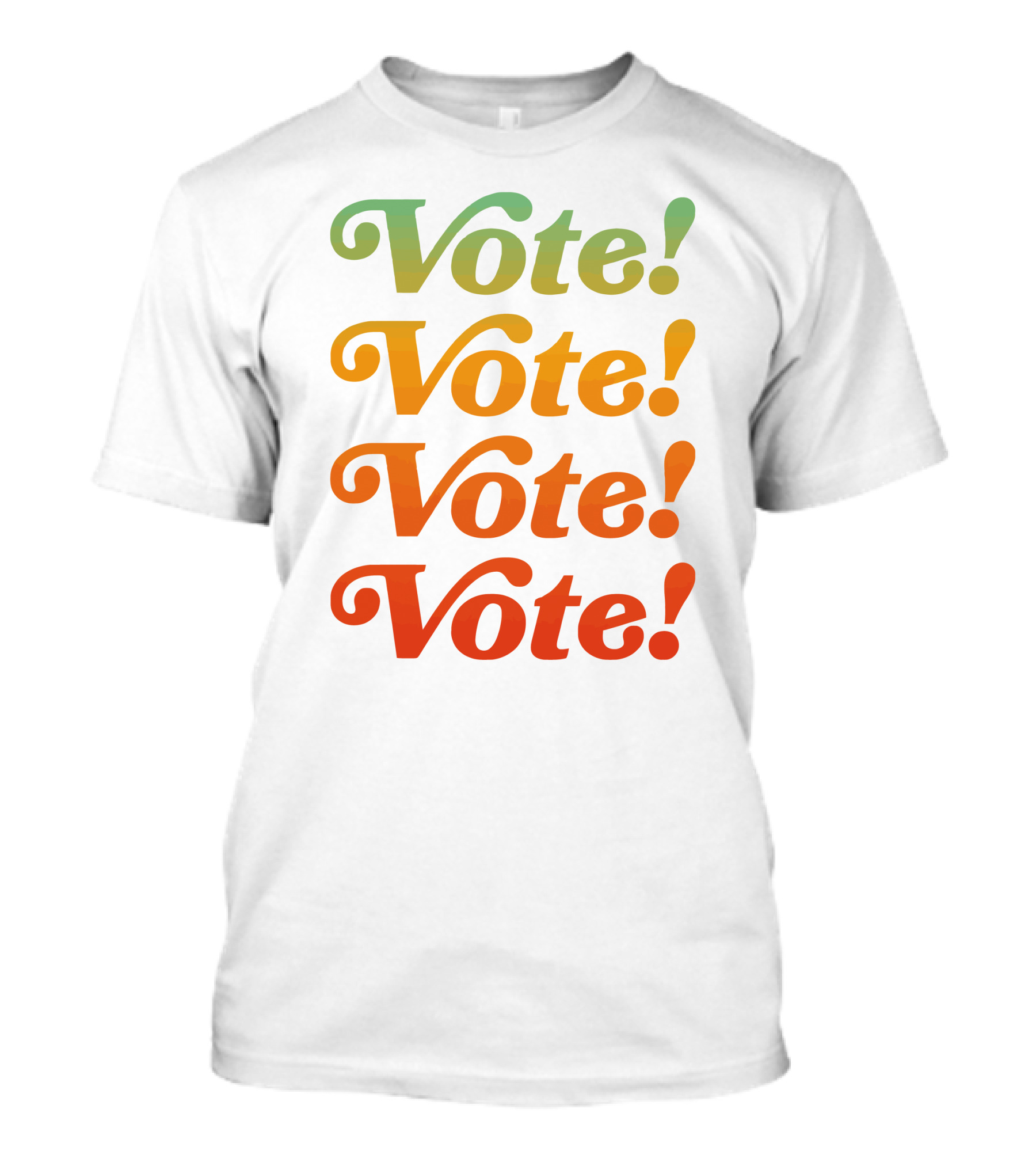 Wittmore Vote Multicolor Gradient Repeated Text T-Shirt