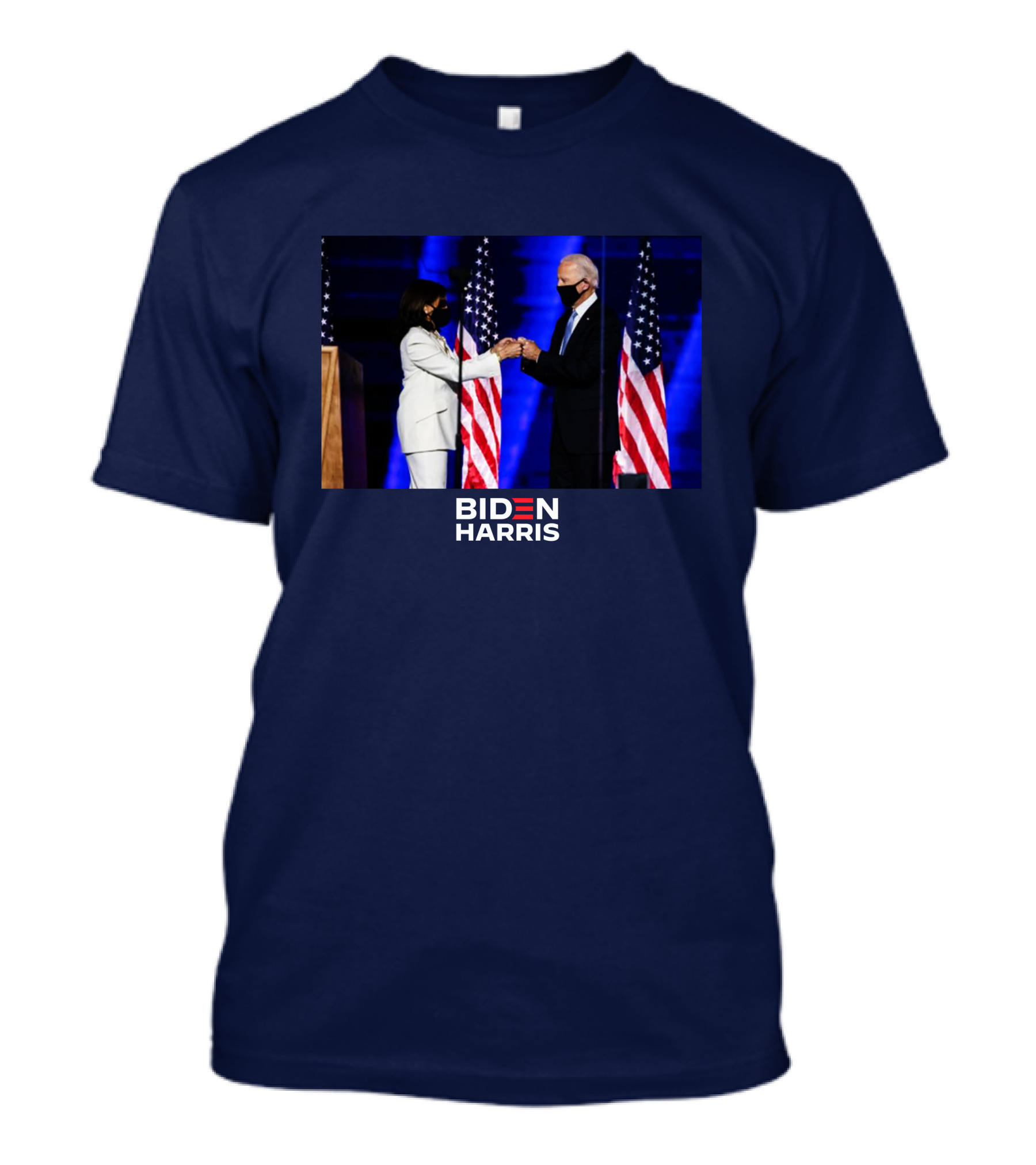 Biden Harris Victory Fist Bump Navy T-Shirt