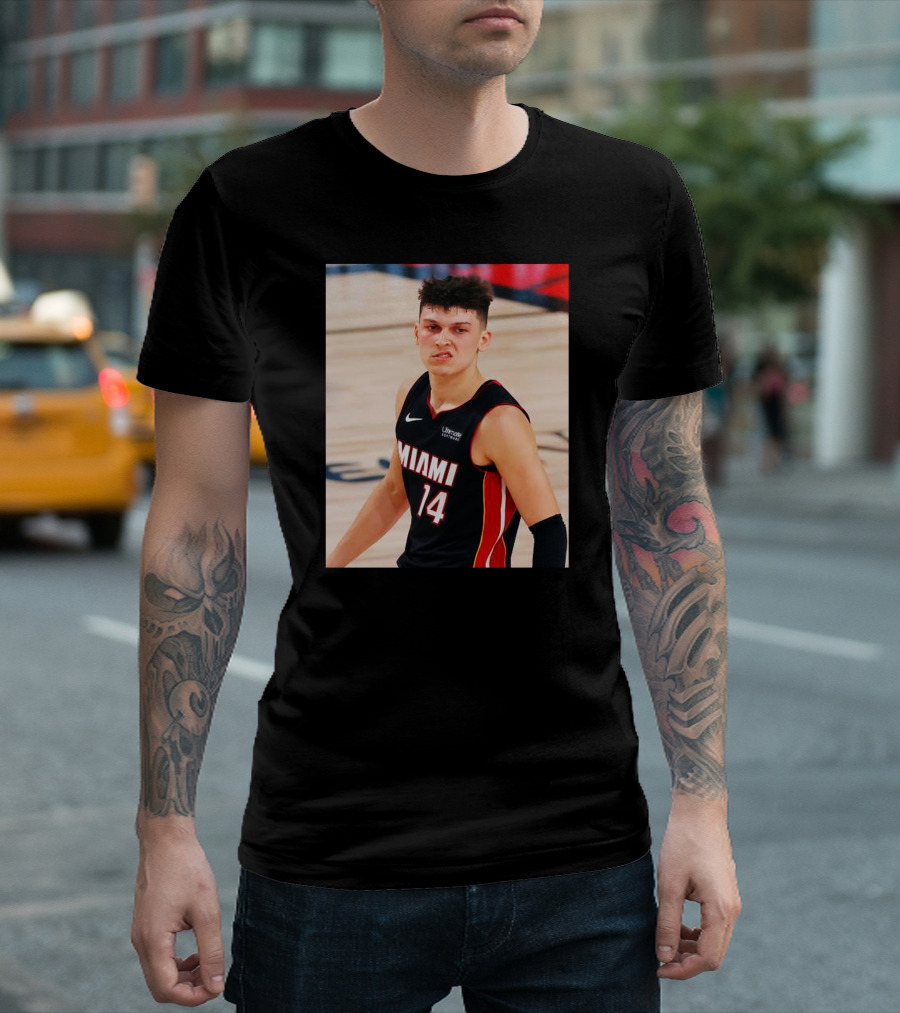 Miami 14 Tyler Herro Snarl Basketball Moment T-Shirt