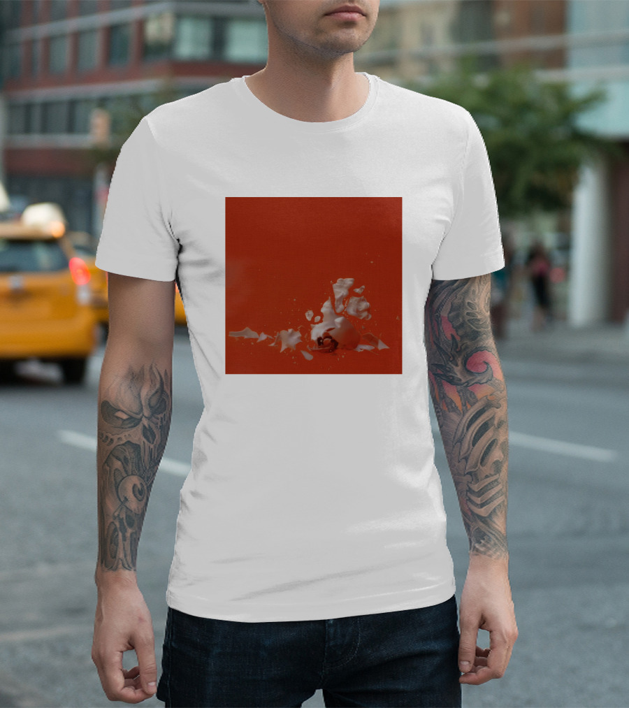 Therefore I Am Broken Egg On Orange Background T-Shirt
