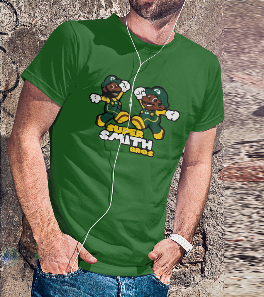 Super Smith Bros Green Outfit Cartoon Characters T-Shirt