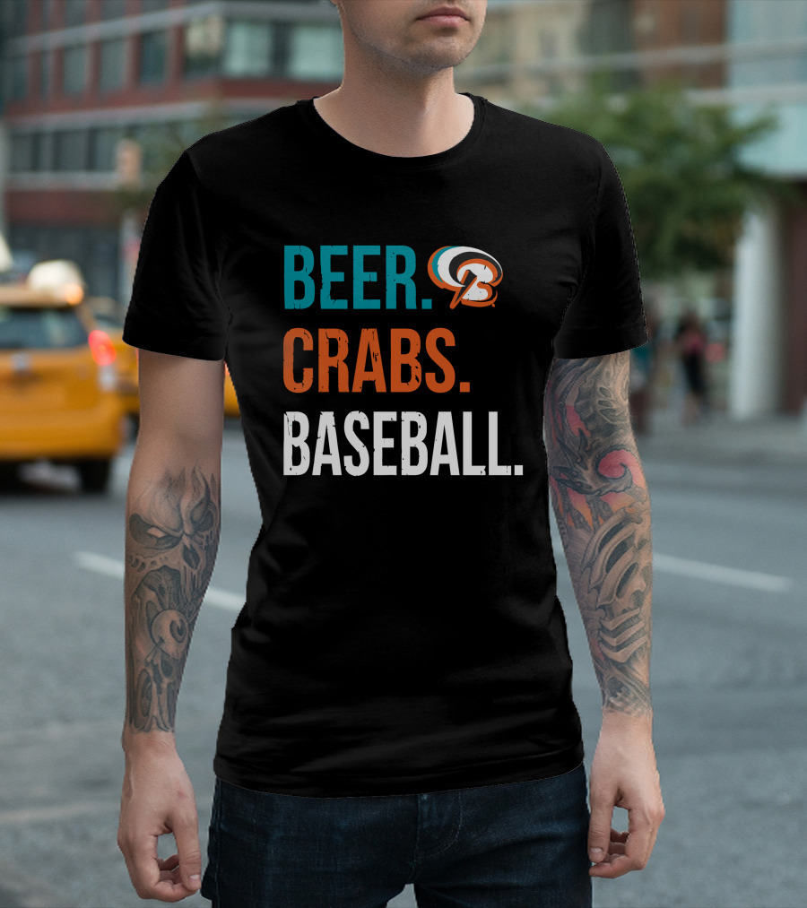 Beer Crabs Baseball Baltimore Orioles Logo Letter B T-Shirt