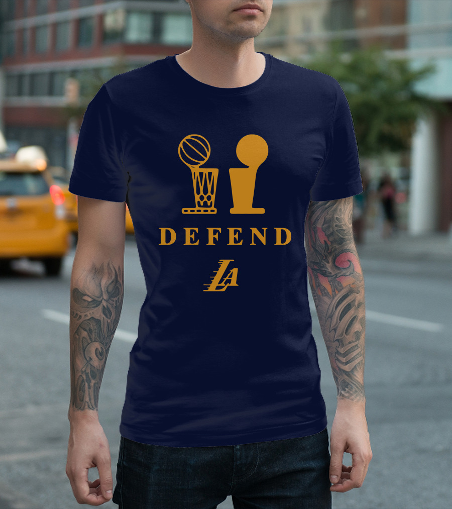 LA Lakers Defend Championship Trophy T-Shirt