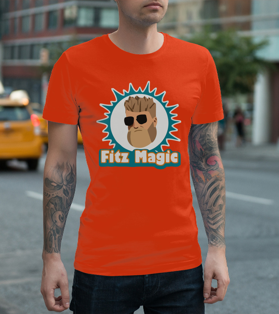Fitzmagic Miami Dolphins Bearded Icon with Sunglasses T-Shirt